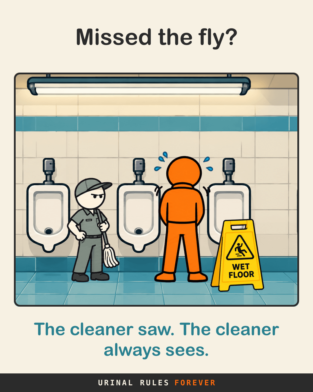 Missed the fly? The cleaner saw. The cleaner always sees.
